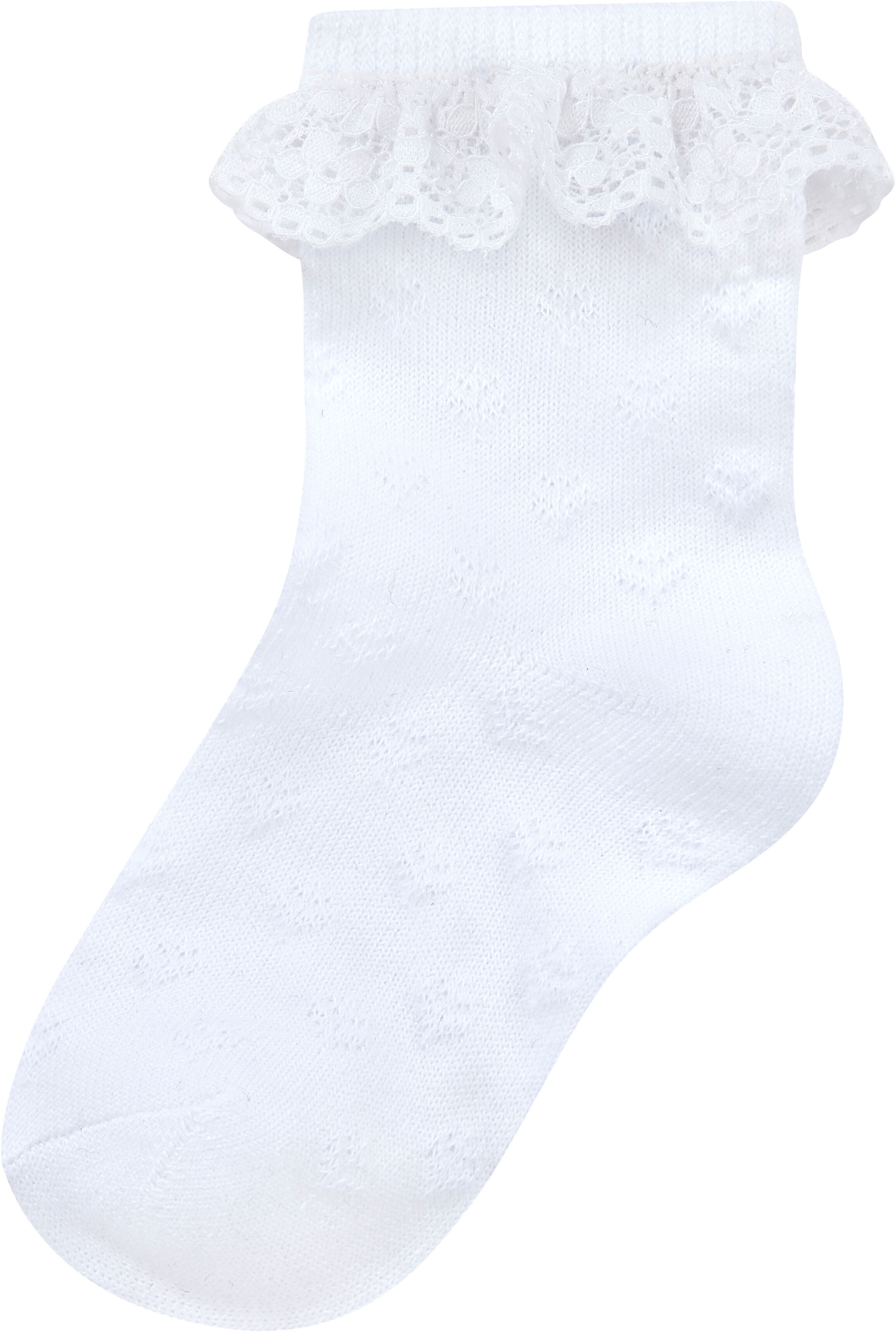 Socken H.I.S "Babysocken Ajour", Damen, Gr. 10-14, weiss (3x weiß), Baumwollmischung, elastisch, Socken Socken, mit feinem Ajour Strickmuster und kleiner Rüsche 3x weiß 10-14