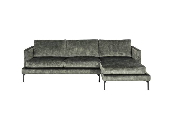 Ecksofa Vanessa Samt olivgrün B 246 T 143 cm