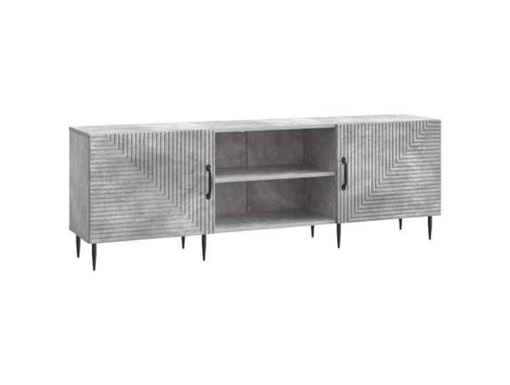 LKJephalotrope TV-Schrank Betongrau 150x31x50cm Lowboard Holzwerkstoff Stilvolles Lowboard mit Stauraum und schwarzen Beinen fuer Wohnzimmer und Schlafzimmer.