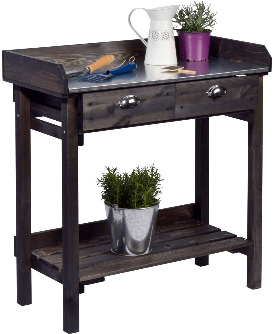 Three Posts Harwick Potting Bench Black 90cm H X 39cm W X 79cm D