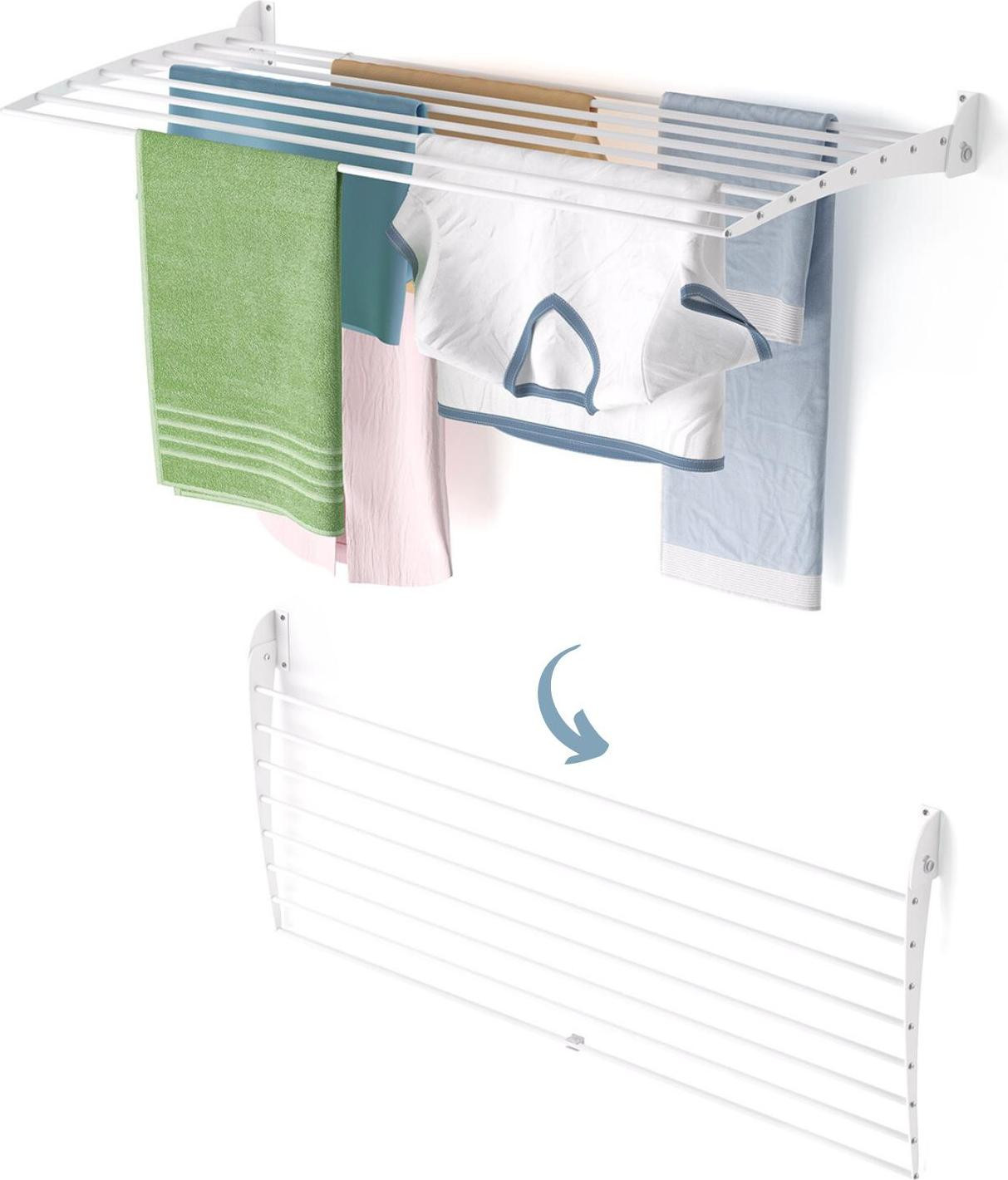 Foxydry Fold inklapbaar wanddroogrek, wit, 116 cm