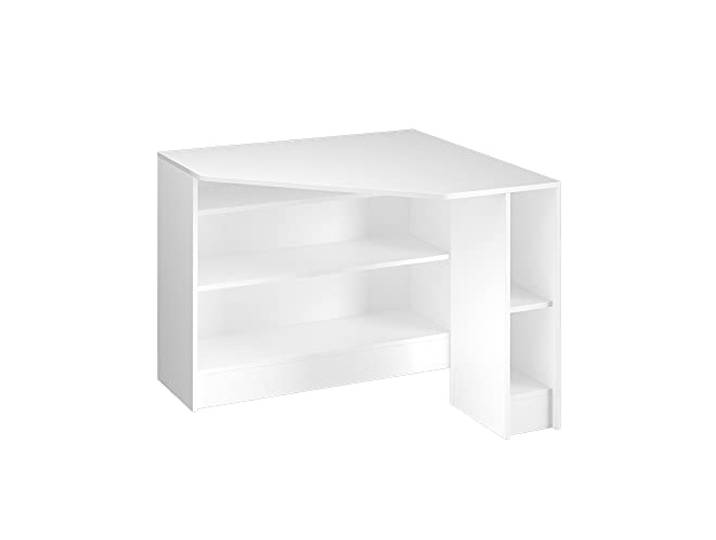 Vicco Eckschreibtisch Alvaro , Weiß 94 x 94 cm mit offenen Ablagen zur flexiblen Nutzung im Arbeitsbereich