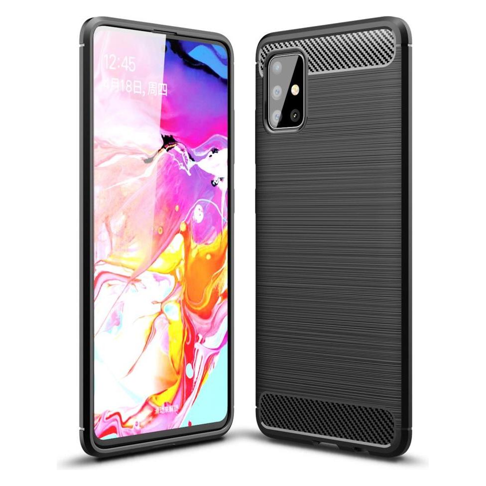 Cover-Discount Silikon Gummi Case Metall Carbon Look (Samsung Galaxy A51) (101223424A)