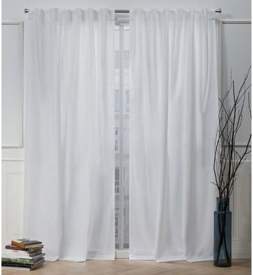 Nicole Miller Faux Linen Slub Hidden Tab Top Panel Pair