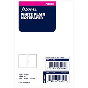 Filofax Ersatzeinlagen 212405, Notizpapier, blanko, Pocket, für Terminplaner, mit 6-fach Lochung, 30 Blatt