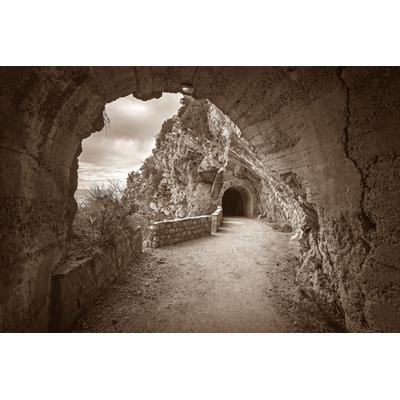 Fototapete PAPERMOON "Bergweg Sepia", bunt, B:2,5m L:1,86m, Vlies, Tapeten