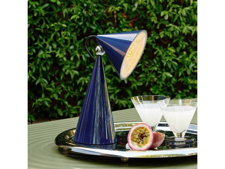 Tom Dixon Tischlampe POSE, dimmbar, blau, für Wohn- / Esszimmer, Kunststoff, Design, Tischlampe