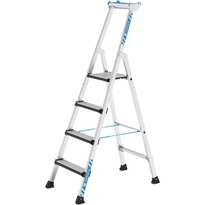 Zarges Stehleiter Comfortstep S, 41422, aus eloxiertem Aluminium, bis 150kg, mit 4 Stufen