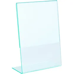 L-Aufsteller, PMMA (Acryl), transparent-grün A6, Acryl (PMMA), transparent|grün