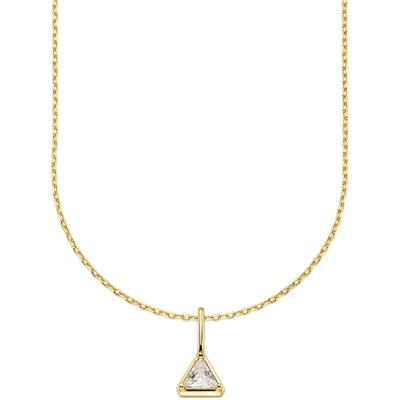 Kette mit Anhänger FIRETTI "gelbgoldfarben vergoldet mit Zirkonia weiß und Muschelperlen", gold (gelbgoldfarben, kristallweiß), Halsketten, Damen, Silber 925 (Sterlingsilber), L: 45 B: 1mm, mit Zirkonia (synth.), B:1mm