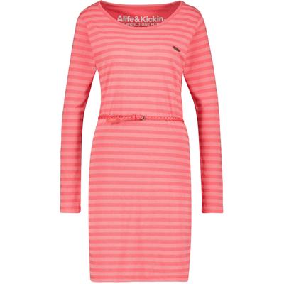 Blusenkleid ALIFE & KICKIN, Damen, Gr. S, Normalgrößen, pink (coral), 65% Baumwolle, 35% Polyester, Rundhals, Kleider Blusenkleid