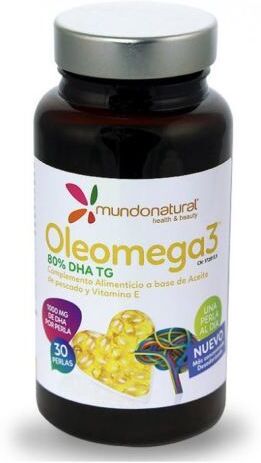 Mundo Natural Oleomega 3 80% Gives 30 Capsules