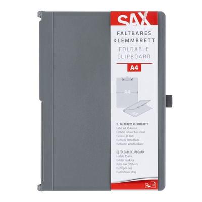 SAX Klemmbrett Design faltbar A5 auf A4, anthrazit