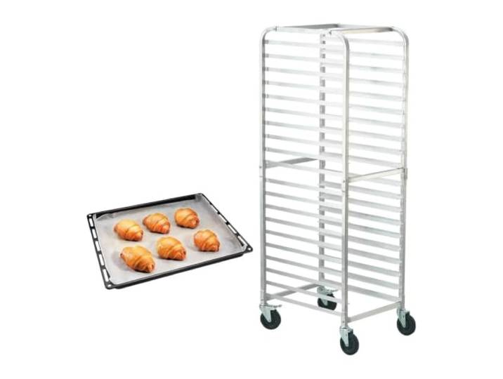 Rollwagen KüChe Kommerzieller Brötchenständer aus Aluminium mit 20 Etagen Mit Bremsrädern Aufbewahrungswagen for halbvollen Backen von Küchenbrot