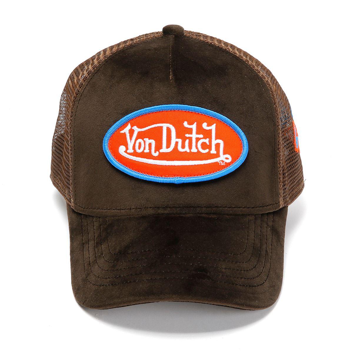 Winkelen Voor Von Dutch Velvet Trucker Katoenen Bruine Mutsen