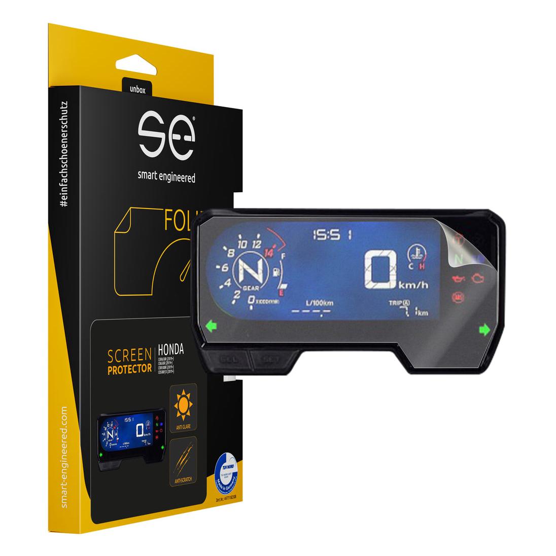 Smart Engineered se Entspiegelte 3D Tacho / Cockpit Schutzfolie (VPE 2) für Honda (SE-DCP-2-0102-0048-1-M)
