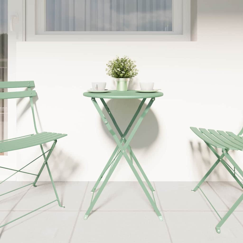 Highland Dunes Square Metal Outdoor Bistro Table - 50 cm W 50 cm D Light Mint