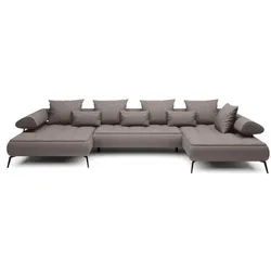 Wohnlandschaft Seledo Stoff Grau Taupe