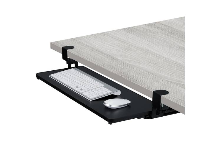 Ausziehbare Tastaturablage zum Klemmen Schwarz