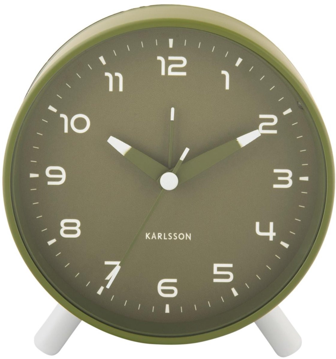 Karlsson Wekker Orgullo - Army green - 11 x 11 x 12 cm - Moderne wekker voor de slaapkamer