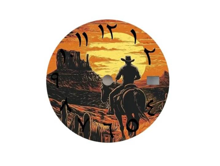 PBNANHGZZ 1 Stück 28,5 mm Zifferblatt NH35 Zifferblatt Sunset Cowboy Zifferblatt mit arabischen Ziffern NH36 Zifferblatt Geeignet for NH35/36 Uhrwerke(NO.6,Single Calendar)