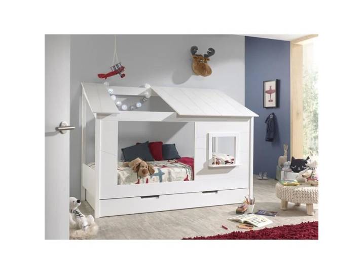 Pack - Lit Cabane Enfant & Tiroir  Housebed II  90x200cm Blanc