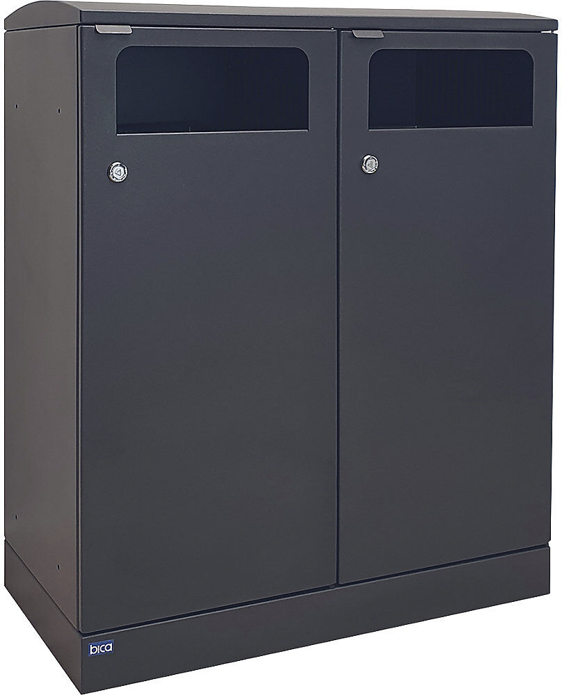 kaiserkraft Außenabfallsammler, Volumen 2 x 100 l, anthrazit