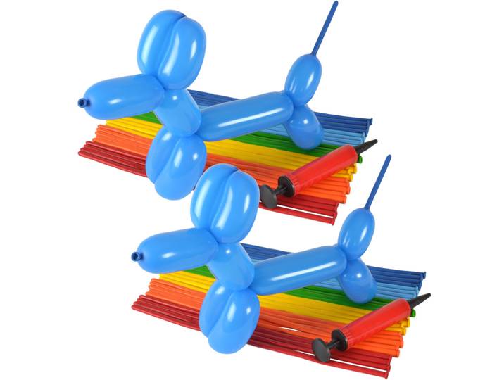 Ballon-Modellier-Set, 60 Stück + 2 Handpumpen