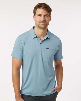 Columbia 211856 Men's Tech Trail Utility Polo Shirt in Ripple Blue size 3X   Polyester/Elastane