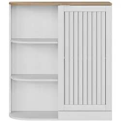 STILVORA Eckschrank MDF Weiß/Eiche 68x25x76 cm mit verstellbaren Regalen