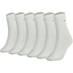 TOMMY HILFIGER Damen Socken, 6er Pack - Classic, Strümpfe, einfarbig Weiß / 35-38