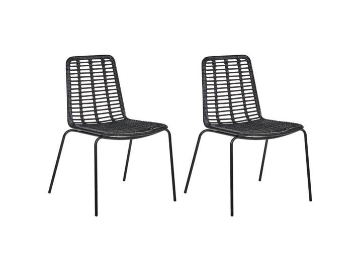 ESSZIMMERSTUHL 2er-Set Rattan Schwarz Taos