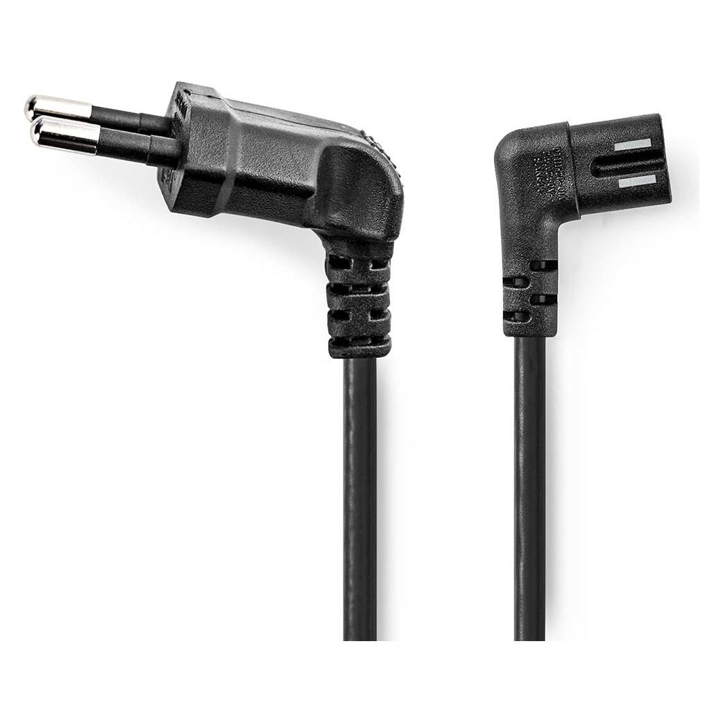 Nedis Stromkabel | Euro Männlich | IEC-320-C7 | Abgewinkelt | Links abgewinkelt | Vernickelt | 3.00 (3 m) (CEGL11055WT30)