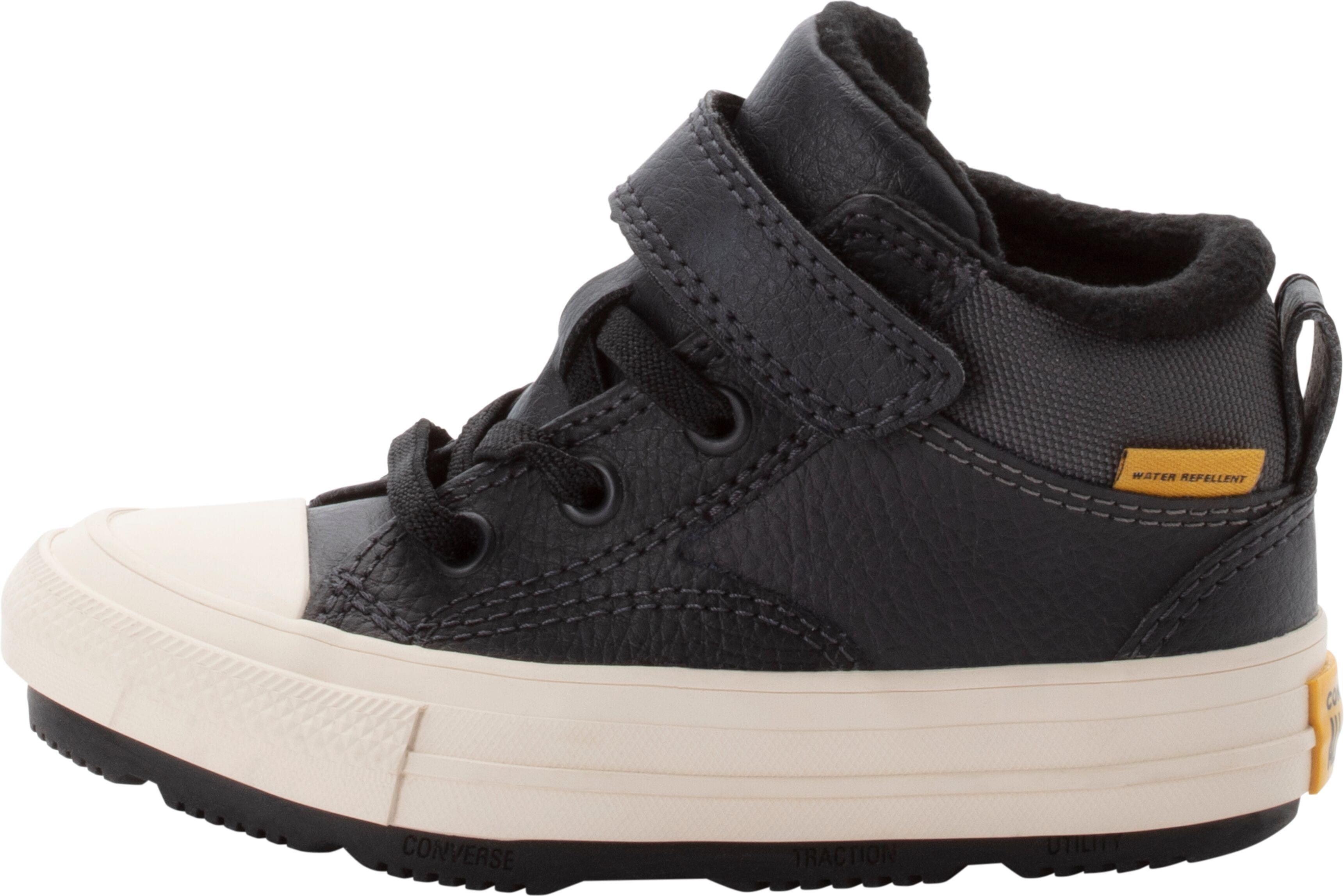 Sneaker CONVERSE "CHUCK TAYLOR ALL STAR MALDEN STREET", Jungen, Gr. 21, schwarz (schwarz matter, total eclipse), Leder, Schuhe Sneaker schwarz matter, total eclipse 21