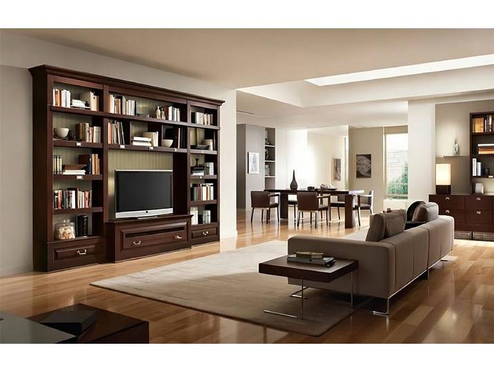 TV-Wand I Massivholz Pinie, lackiert Rück-, Seitenwände & Einlegeböden: MDF Mitteldichte Holzfaserplatte , lackiert Braun/Pinie Braun/Pinie