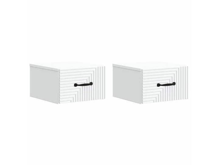 Cabinet de chevet mural 2 pcs Blanc 34 5 x 33 x 20 cm 898596