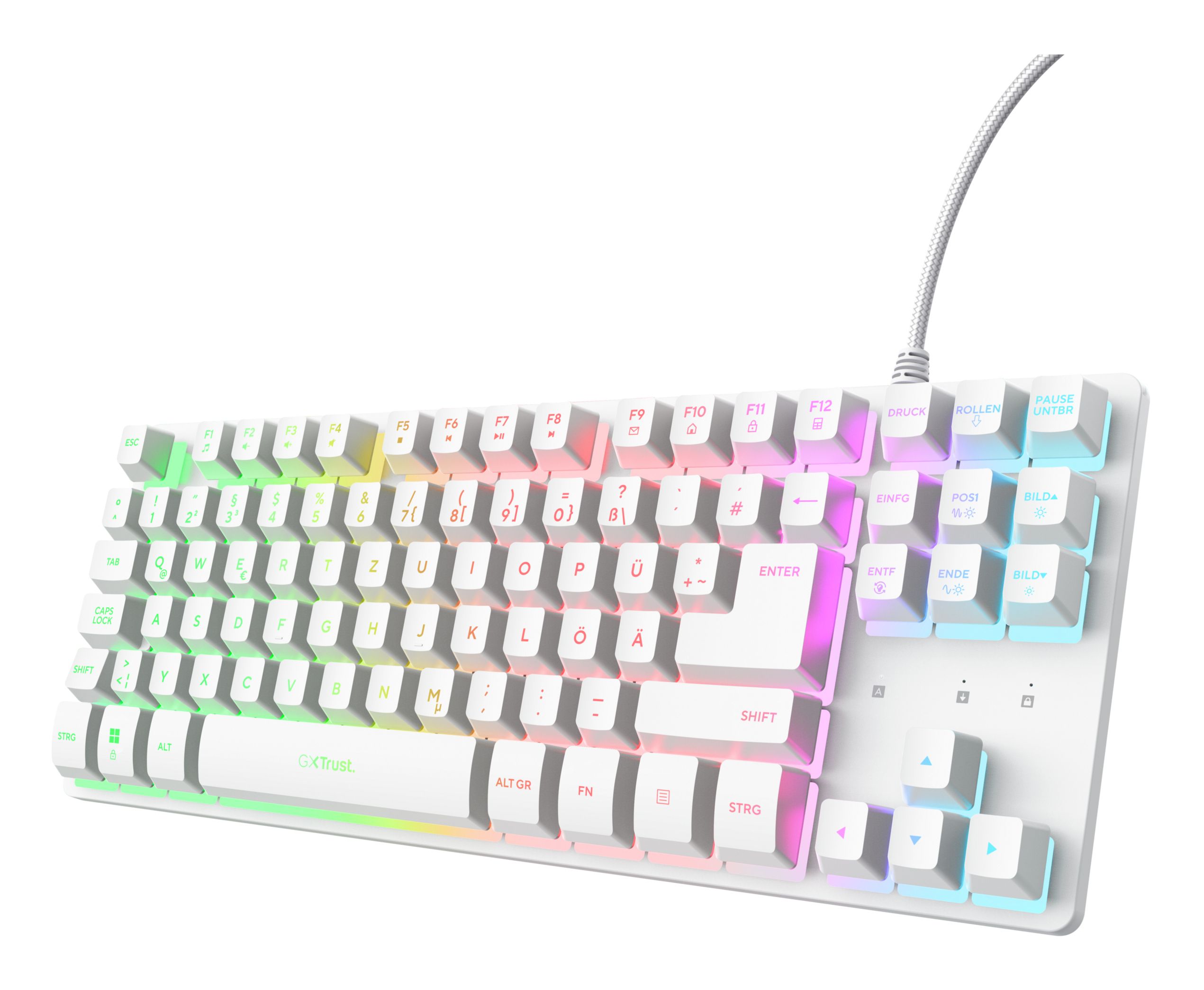 Trust GXT833PS Thado TKL LED Gaming Tastatur USB (Weiß) 26302
