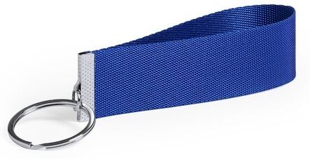 Porte-clés publicitaire Tofin polyester métal bleu