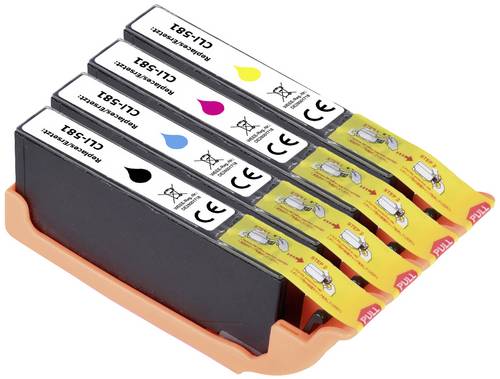 Renkforce Druckerpatrone ersetzt Canon CLI-581BK, CLI-581C, CLI-581M, CLI-581Y Kompatibel Kombi-Pack Schwarz, Cyan, Magenta, Gelb