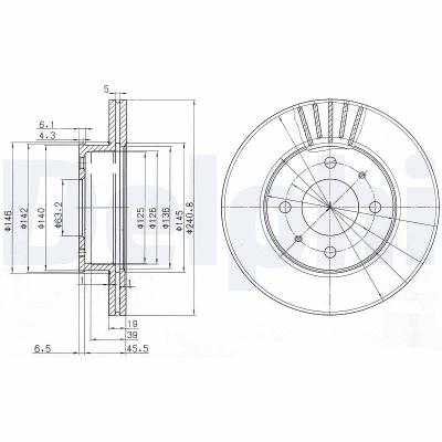 Delphi Bremsscheibe [Hersteller-Nr. BG3749] für Hyundai