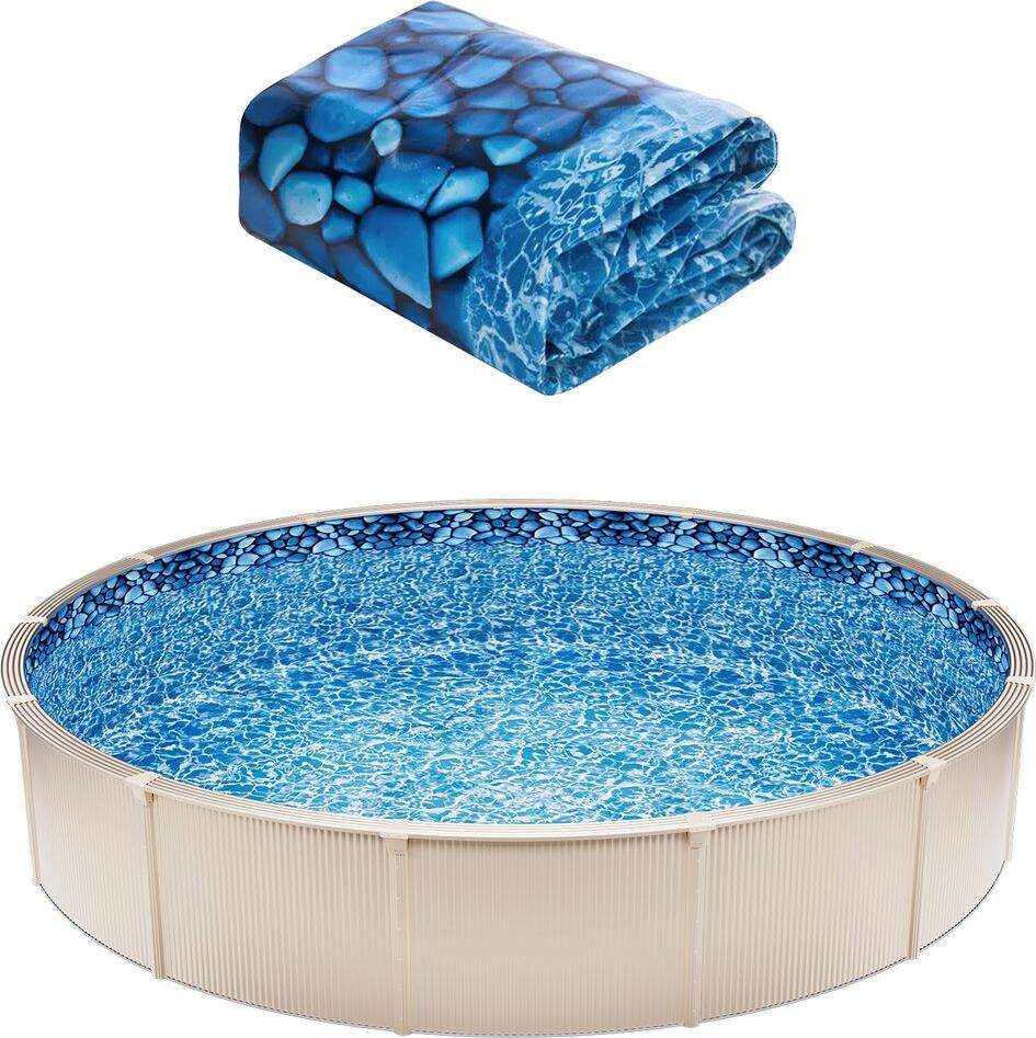 Runde Poolfolie 30 Fuß Überlappungsstil Poolfolie 54 Zoll Wandhöhe