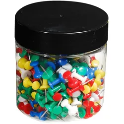 Exacompta 14769E 50x Blisterbox mit 200 Stück Pinnwandnadeln Push Pins, Ø10mm, Spitze 7mm - Farben sortiert