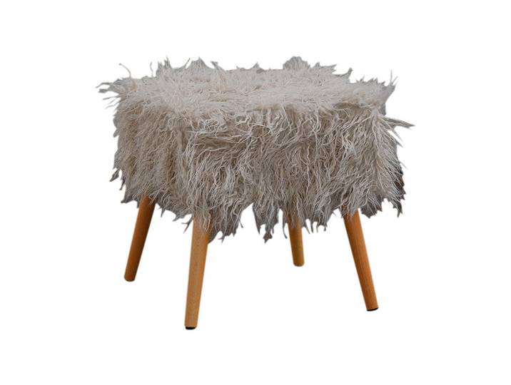 Kawola Fellhocker Fynn Grau, Fell, Rechteckig, 42x45x42 cm, Wohnzimmer, Sessel, Hocker & Hockerbänke, Sitzhocker