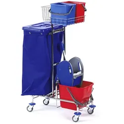 Floorstar GW 1 2-120 SOLID Gerätewagen Gerätewagen 1 - verchromt mit Halterahmen 2 x 120 l