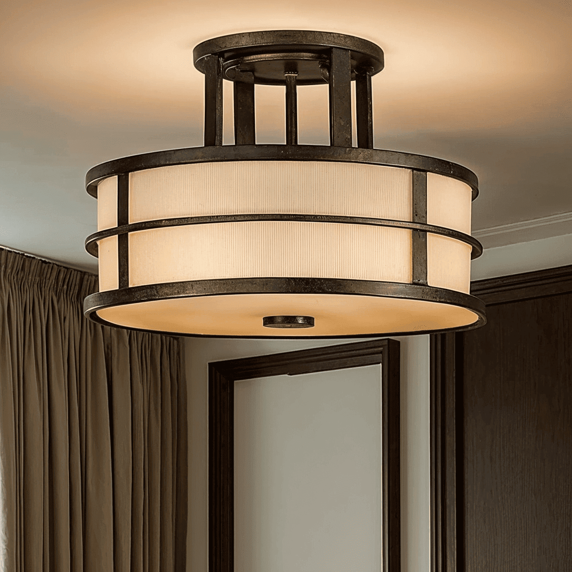 Millie Bronze 3 Light Semi-Flush Ceiling Light