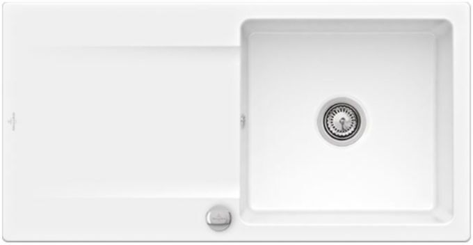 Villeroy und Boch Villeroy & Boch Siluet Einbauspüle 333602KG mit Ablaufgarnitur und Exzenterbetätigung, Snow White