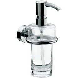 emco rondo 2 Flüssigseifenspender, klares Kristallglas, Dosierpumpe aus Kunststoff, ca. 130 ml, 452100100
