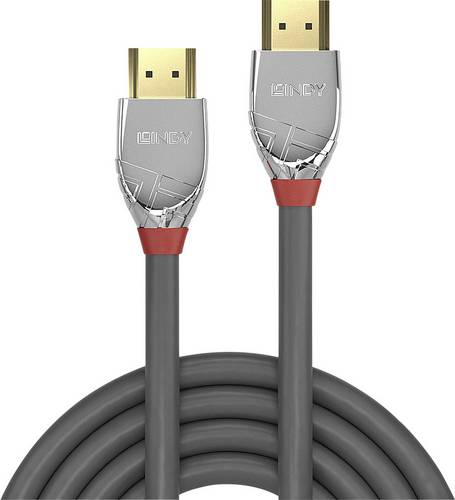 LINDY HDMI Anschlusskabel HDMI-A Stecker, HDMI-A Stecker 5.00m Grau 37874 4K UHD HDMI-Kabel
