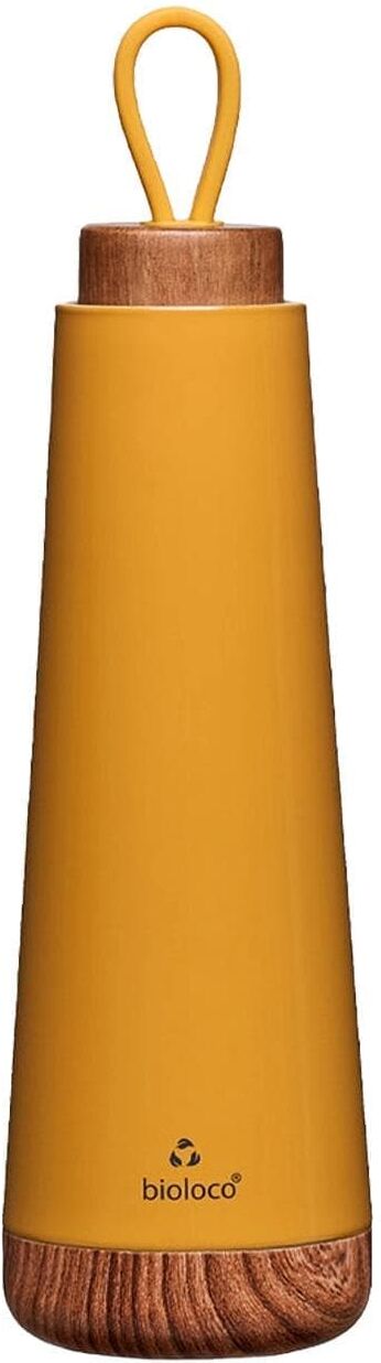 Thermoflasche "BioLoco loop 500 ml", gelb, Trinkflaschen, 500ml, Edelstahl, Silikon, Thermoflasche gelb 500ml