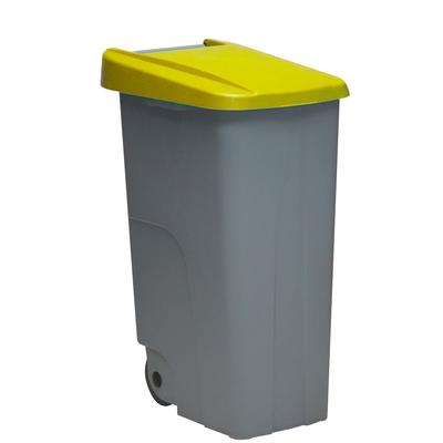 DENOX Abfallbehälter Recycle geschlossen 85 Liter. Farbe Gelb.